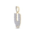thumbnail image 2 of L U DIAMONDS 10k Yellow Gold Mens Diamond Drip U Letter Charm Pendant 3 Ctw, 2 of 3