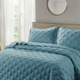 thumbnail image 3 of Home Soft Things 3 Piece Charleston Down Alternative Quilted Bedspread Set - Smoke Blue - King (118" x 106"), 3 of 7