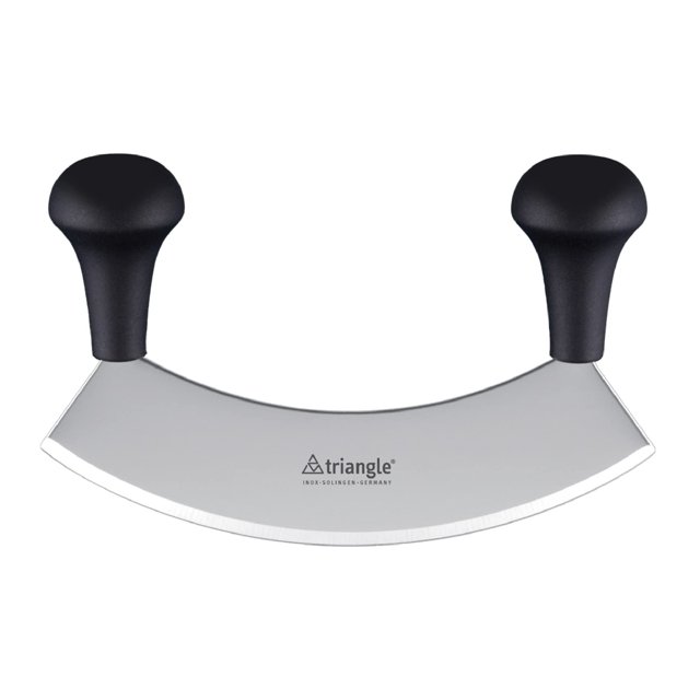 Cuchillo para picar triangular de acero inoxidable de 18 cm con mango de madera de haya