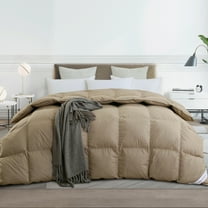 SNOWMAN Khaki King Size Feather Down Comforter,Ultra Soft Fluffy All Season Warm,Machine Washable Hypoallergenic