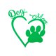 thumbnail image 1 of Calcomanía reflectante de parachoques Unique Bargains, patrón de huellas de perro en forma de corazón cuadrado verde, decoración personalizada para el cuerpo, puerta o ventana del vehículo, 1 of 7