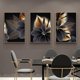 thumbnail image 1 of Conjunto de 3 carteles de lienzo - Patrón: Hoja de planta - Negro - Impresión moderna - Decoración de pared - Pintura de pared 3040cm -, 1 of 5