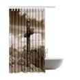 thumbnail image 2 of ABPHQTO Cortina de baño de poliéster impermeable cruzada 160x180 cm, 2 of 2