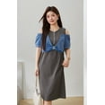 thumbnail image 3 of Off the shoulder fake two piece denim dress, 3 of 13