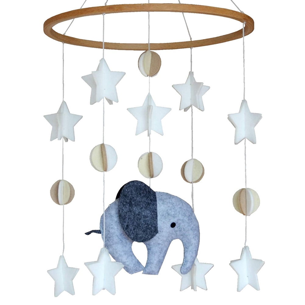 Creative Cartoon Wind Chimes Bell Baby Stroller Hanging Ornament Toy for Baby Bed Elephant