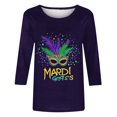 thumbnail image 5 of xixinqiwan Women Tops Women Mardi Gras Purple Sweatshirt Fat Tuesday Shirts Mardi Gras Carnival Celebration Pullover Top, 5 of 6