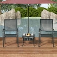 thumbnail image 3 of Patio Bistro Set, 3 Pieces Outdoor Patio Furniture Set, Modern Patio Chairs with Table for Garden, Balcony, Porch, Poolside (Black), 3 of 7