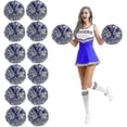thumbnail image 1 of 12pcs With Finger Holes Metallic Foil Cheer Pom Poms, 1 of 5