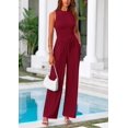 thumbnail image 4 of Conjunto Coordinado PRETTYGARDEN Top Corto y Pantalones Palazzo Vino Tinto Talla L, 4 of 8