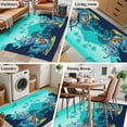 thumbnail image 5 of Funny Dinosaur Area Rugs 4'x6', Washable Small Throw Rugs for Office Bathroom, Playing Guitar Palm Tropical Fern Silhouette Indoor Outdoor Rug Non-Slip Low Pile Carpet Runner Reversible Floor Mats, 5 of 8