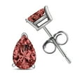 thumbnail image 4 of 14K White Gold 1/2 Cttw Lab Grown Pink Pear Diamond 3 Prong Set Martini Solitaire Stud Earrings (Pink Color, VS2-SI1 Clarity), 4 of 8