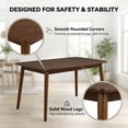 thumbnail image 2 of Solid Wood Dining Table, 47'' Rectangular Dining Table, Mid Century Modern Kitchen Table with Rounded Corners, Easy to Assemble, Small Dining Table for Dining Room, Kitchen, Living Room (Walnut), 2 of 13