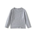 thumbnail image 3 of Inglocry Girls Crew Neck Long Sleeve Shirts Trendy Cute Youth Tops Kids Fall Back to School Clothes Gray 90, 3 of 4
