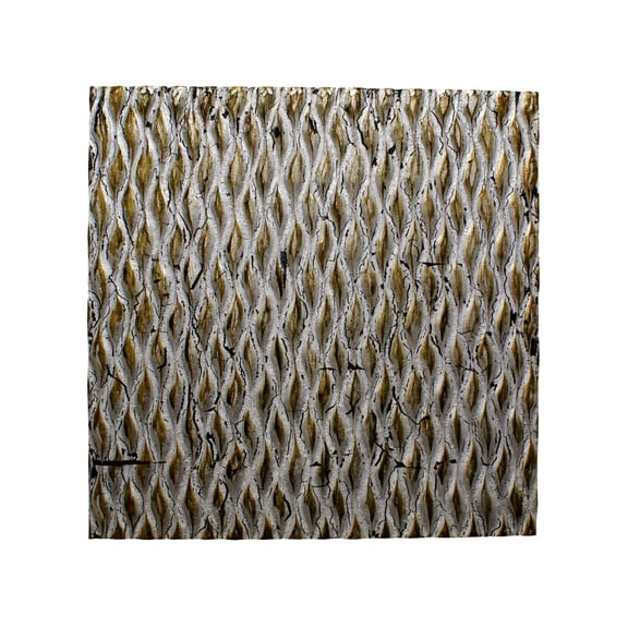 Home Decorative Metallic Ridge Silver Wall Art 36" X 36"
