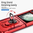 thumbnail image 2 of Decase for Samsung Galaxy Z Flip 6 2024 Case with Tempered Screen Protector & Hinge Protection & Finger Ring Metal Stand, Heavy Duty Shockproof Rugged Cover for Galaxy Z Flip6 5G,Red+Rose, 2 of 9