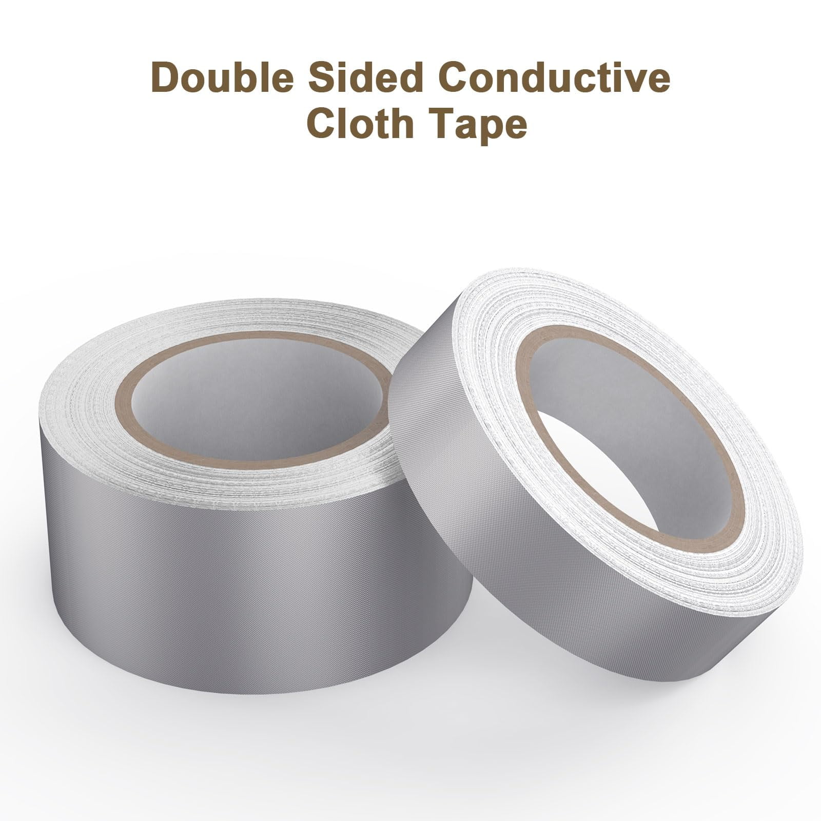 2 Rolls Faraday Cloth Tape High-Shielding Conductive Adhesive Tape Conductive Fabric Sticky Tape for EMI LF EMF Shielding, RFI RFID RF Signal Blocking, Guitar Interference Shielded, 2 in x 65ft