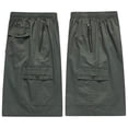thumbnail image 5 of Cargo Shorts for Men Elastic Waist Straight Leg Loose Fit Casual Knee Length Hiking Work Shorts with Pockets, 5 of 7