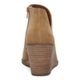 thumbnail image 3 of LUCKY BRAND Womens Beige Cut Out Melendi Round Toe Wedge Zip-Up Leather Booties 8 M, 3 of 4