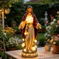 thumbnail image 2 of Sulaicai Sacred Jesus Garden Light, Solar Outdoor Jesus Statue with LED Glowing Roses, Weatherproof Christian Figurine, Religious Yard Patio Decor & Spiritual Family Gift, 2 of 8