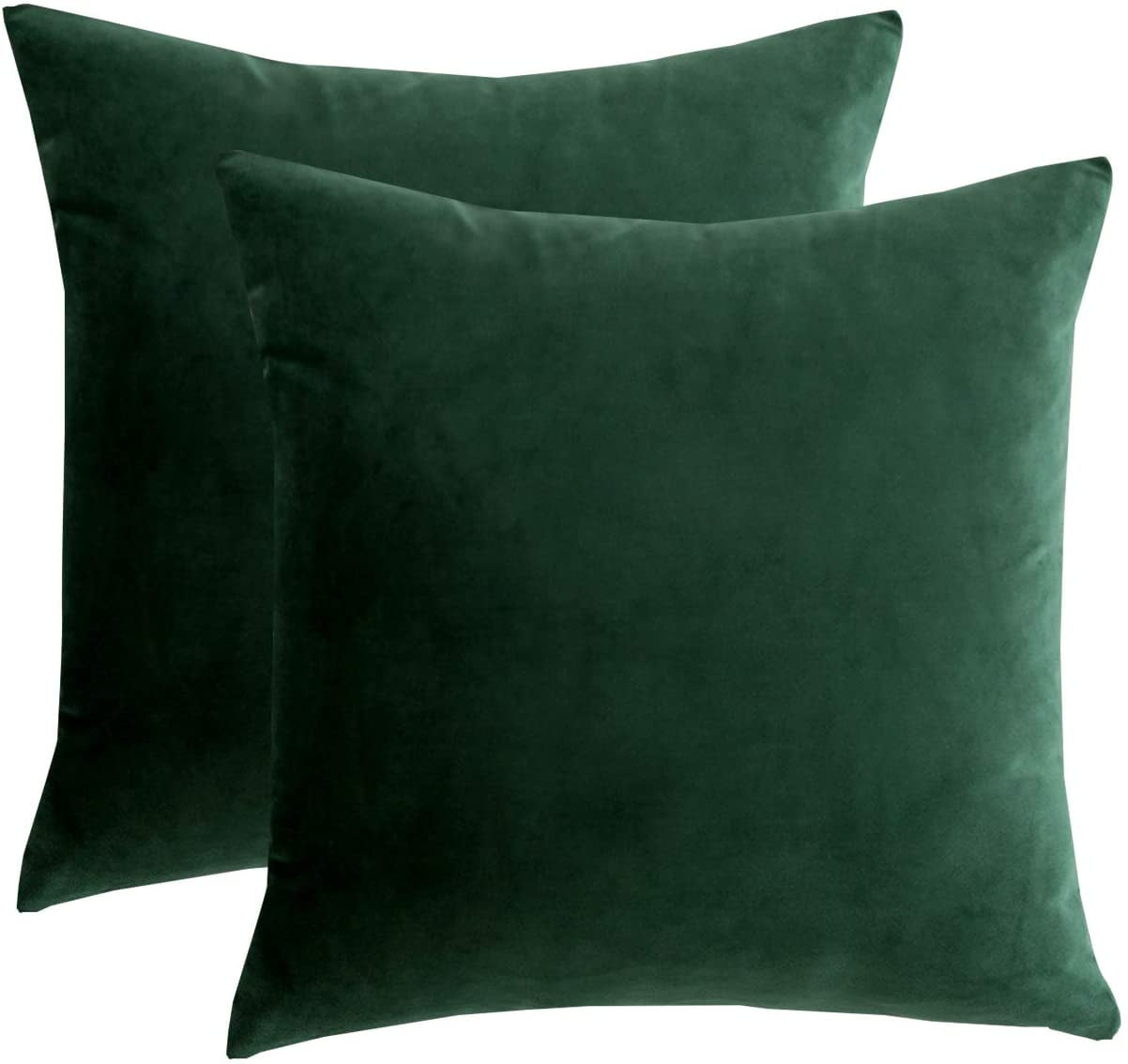 Dark Green Throw Pillows 18x18 Inch,Set of 2