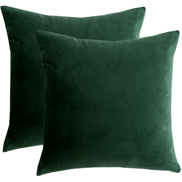 Dark Green Throw Pillows 18x18 Inch,Set of 2