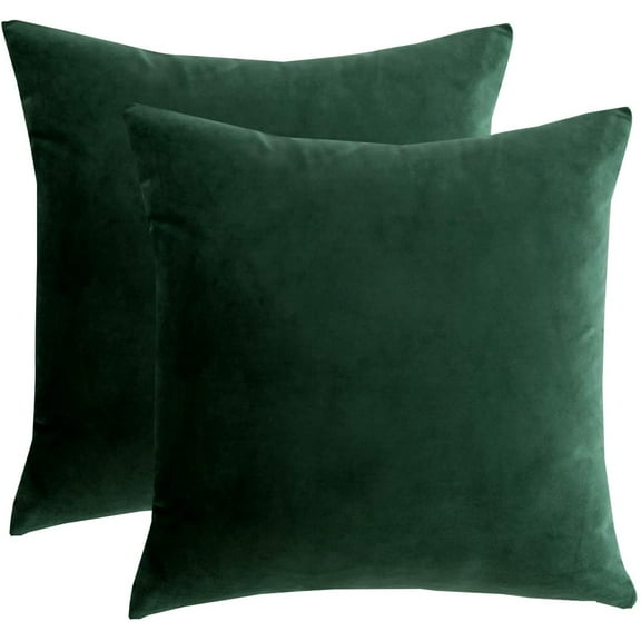 Dark Green Throw Pillow Cover 18" x 18", Set of 2