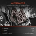 thumbnail image 3 of A-Premium Alternator Compatible with Toyota Corolla 2014 2015 2016 2017 2018 2019 L4 1.8L, 125Amp 12V CW 6-Groove Clutch Pulley, Replace# 104211-3300, 27060-0T240, 3 of 9