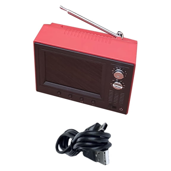 MPXBM Dollhouse Miniature Furniture 1:12 Doll House Miniature TV Television for Dollhouse Dolls Furniture, Support AMV AVI(Red)