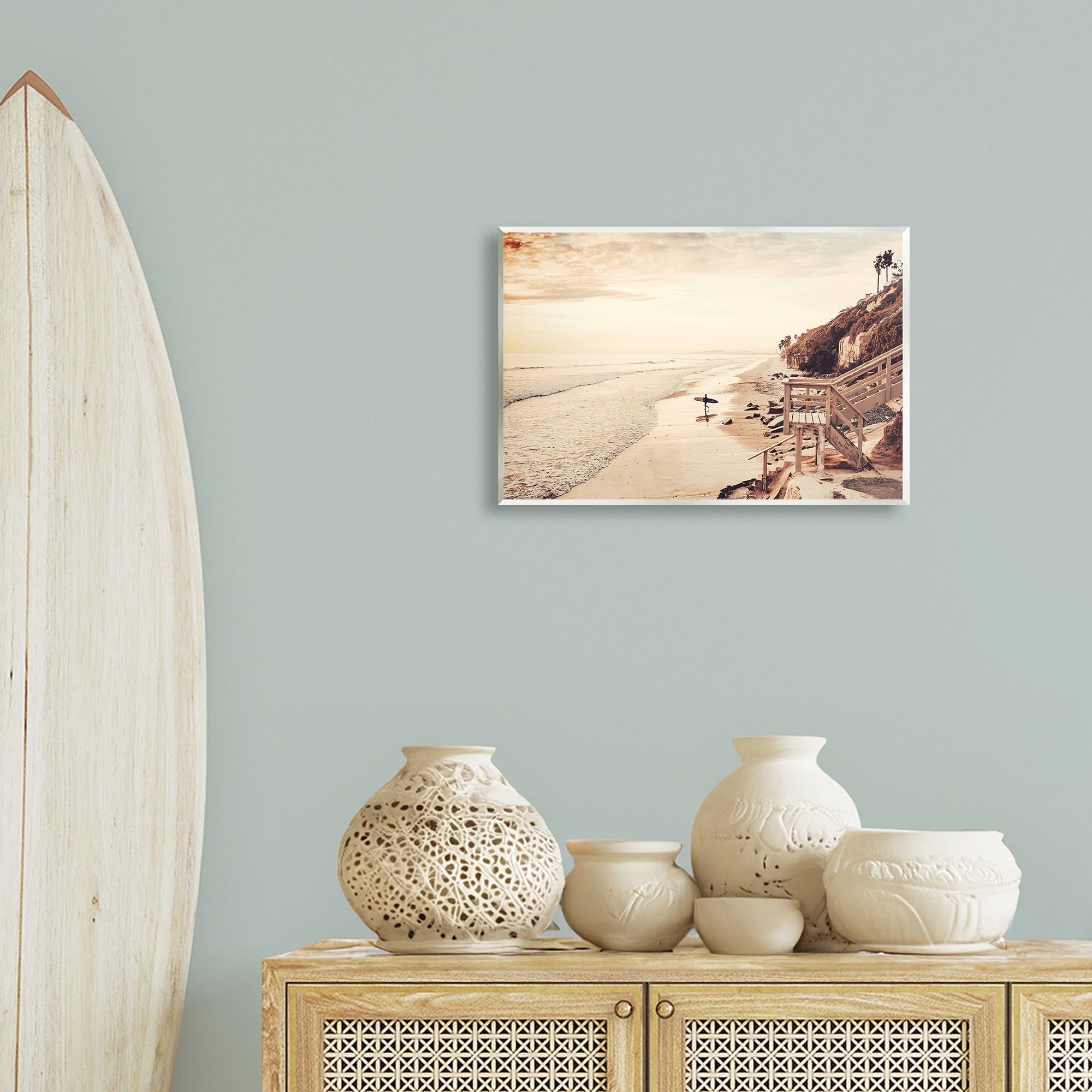 Stupell Industries Sunset & Surf Landscape Nautical & Beach Photography Unframed Art Print Wall Art, 19 x 13