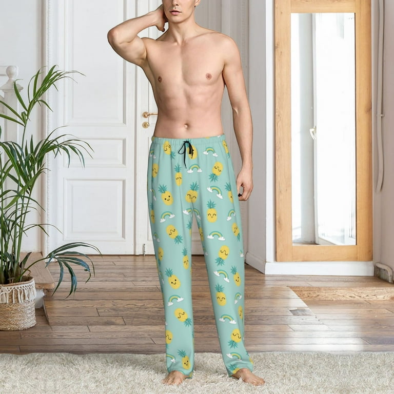 Mens Pajama Pants Soft Sleep Lounge Pants for Men Cute Pineapple Rainbow Cuteness Casual PJ Bottoms Pants with Pockets Walmart
