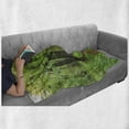 thumbnail image 6 of Nature Soft Flannel Fleece Blanket, Summer Season Forest with Flourishing Trees Grass and Pathway Tranquil Scenery, Cozy Plush for Indoor and Outdoor Use, 50" x 70", Fern Green Brown, by Ambesonne, 6 of 6