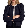 thumbnail image 2 of Women's Long Sleeve Button Down Cropped Knit Cardigan,Casual Short Sweater Jacket, 2 of 6