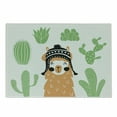 thumbnail image 1 of Hipster Cutting Board, Llama in a Traditional Bolivian Hat Smiling Comic on Polka Dots Illustration, Decorative Tempered Glass Cutting and Serving Board, Small Size, Multicolor, by Ambesonne, 1 of 1