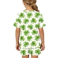 thumbnail image 5 of LEKWK St. Patrick's Day Short Set for Little Girls V-Neck Tee Shamrock Clover Print Elastic Waist Shorts Festive Holiday Outfit Soft Summer Play, 5 of 7