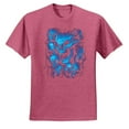 thumbnail image 2 of 3D Blue Skulls Trendy | Mens Fashion Graphic T-Shirt, Vintage Heather Red, Large, 2 of 4
