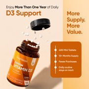 WeightWorld Vitamin D3 4000 IU (100mcg) for Bone Strength, Muscle Health & Immune Support | 400 Days Supply | Vegan D3 Vitamin (Cholecalciferol) from Lichen | 400 VIT D3 Tablets, Non-GMO, Gluten-Free