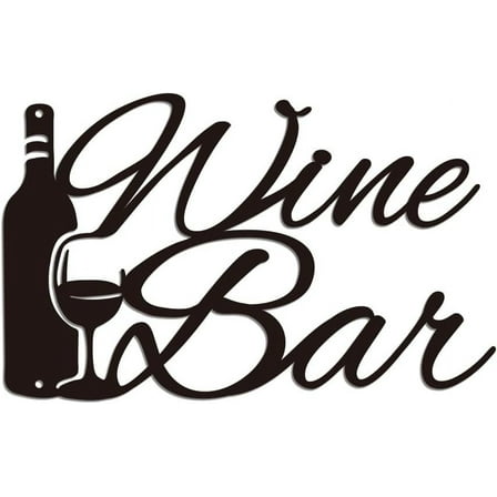 Iron Wall Art Decorations for Front Porch Living Room Kitchen Matte Style Word Wine Bar 193x300x1mm