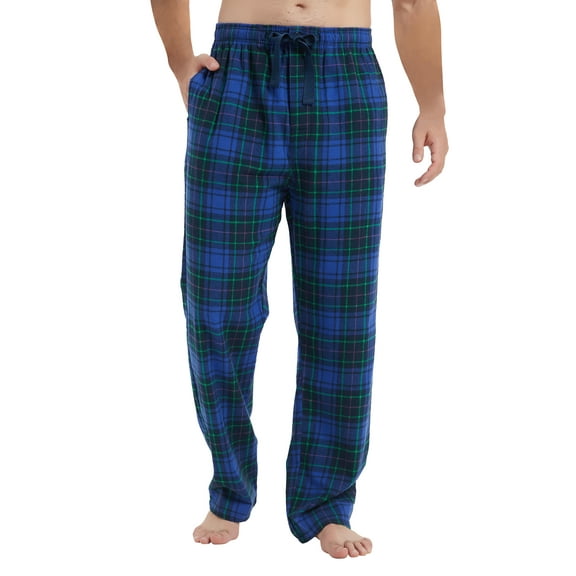 Kolipajam Men's 100% Cotton Flannel Pajama Pants Yarn Dyed Plaid with Pockets Loungewear Pants S