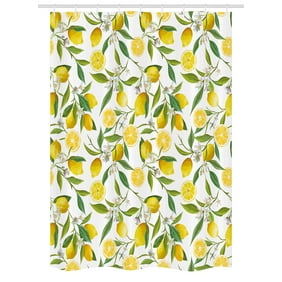 Nature Shower Curtain Exotic Lemon Tree Branches Yummy Delicious