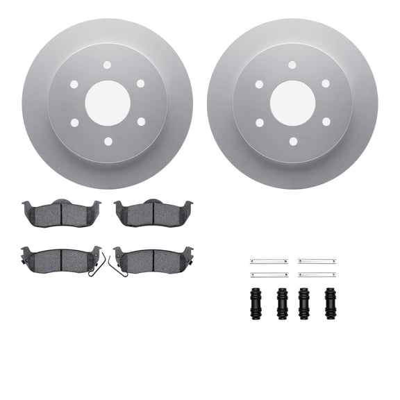 Dynamic Friction Company Rear Geospec Brake Rotors with 5000 Advanced Brake Pads includes Hardware 4512-67132