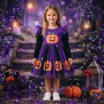 thumbnail image 4 of WXFAZCVU Halloween Girl Dress Flying Sleeve Pumpkin Print Tutu Dress for Holiday Party Size 2-3 Years, 4 of 4