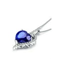 thumbnail image 5 of MABELLA 925 Sterling Silver Simulated Blue Sapphire Heart Cut Pendant Necklace, Birthday Gifts for Women, 5 of 7