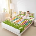 thumbnail image 3 of Erosebridal Kids Cartoon Books Queen Sheet Sets, Girls Daisy Tulip Floral Bed Set, 4 Pieces, 1 Flat Sheet 1 Fitted Sheet and 2 Pillowcases, 3 of 5