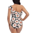 thumbnail image 5 of Pofeuu Daisies Flowers Print Women's One Piece Swimsuits One Shoulder Swimwear Asymmetric Ruffle Monokinis Bathing Suits-XX-Large, 5 of 6
