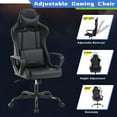 thumbnail image 2 of XF XINFENG Gaming Chair PU Leather Ergonomic Office Chair with Lumbar Support 360°Swivel Computer Desk Chair for Home Office, Black, 2 of 8