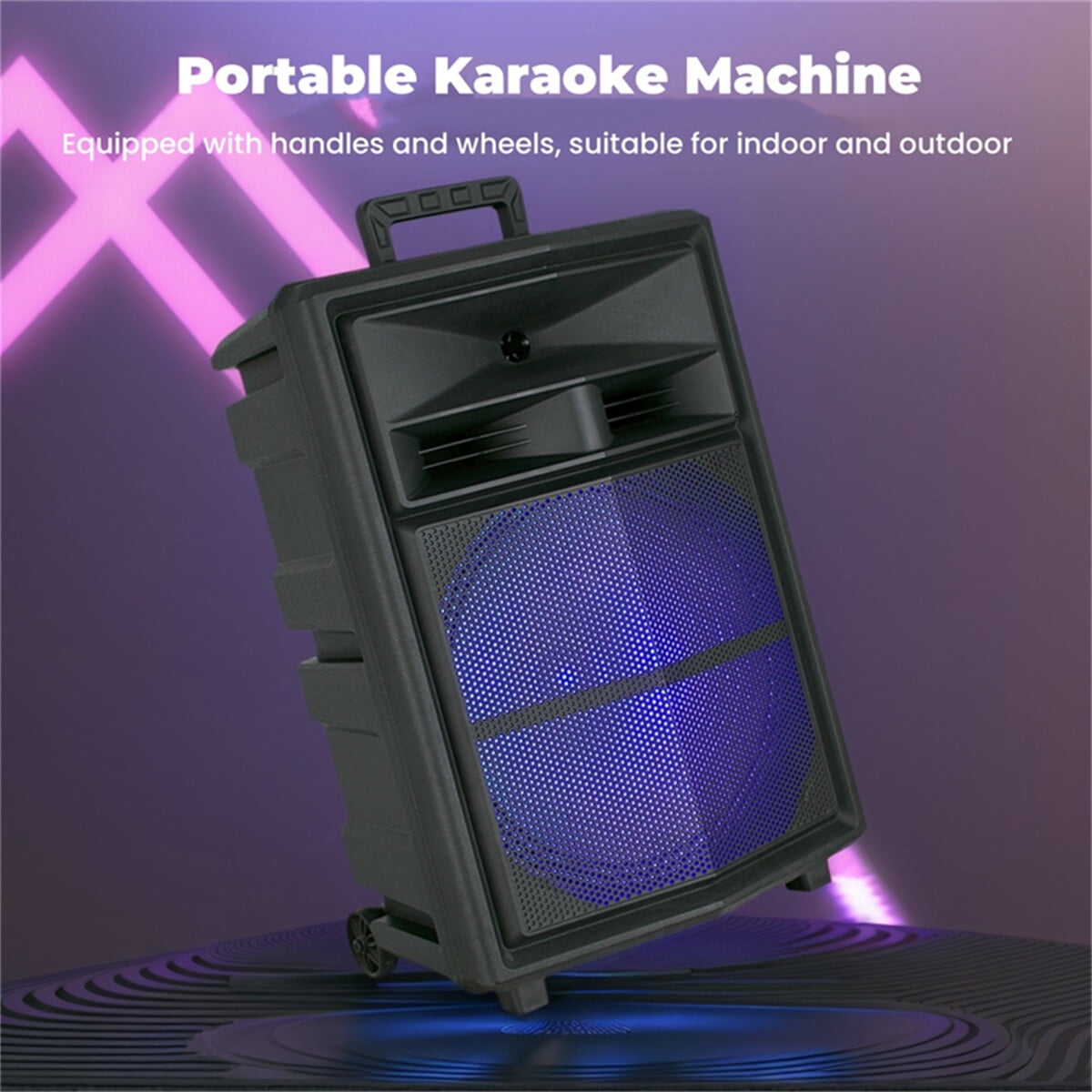 15" Woofer Portable Wireless Party Speaker with Microphone & Stand PA Sound System, AUX/FM/TWS