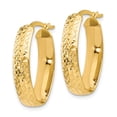 thumbnail image 2 of FB Jewels Leslie's 14K Yellow Gold Diamond-cut Oval Hinged Hoop Earrings, 2 of 3