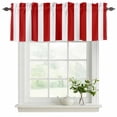 thumbnail image 2 of Red Striped Valances for Windows, Christmas Farmhouse Red White Stripes Light Filtering Kitchen Curtains, Rod Pocket Window Valance Curtains for Living Room Bedroom, 42" W x 18" L, 2 Panels, 2 of 9