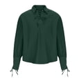 thumbnail image 2 of TIMIFIS Men's Gothic Renaissance Ruffle Front Pirate Shirt, Vintage Medieval Bandage Long Sleeve Cosplay Clothing-GreenFall, 2 of 7