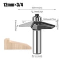 thumbnail image 2 of 15 Degree Chamfer Edge Forming Router Bit 12mm 1/2inch Shank Bevel Flush Trim Bit Woodworking Milling Cutter Bits ,Great Multi-Purpose Application, 2 of 5